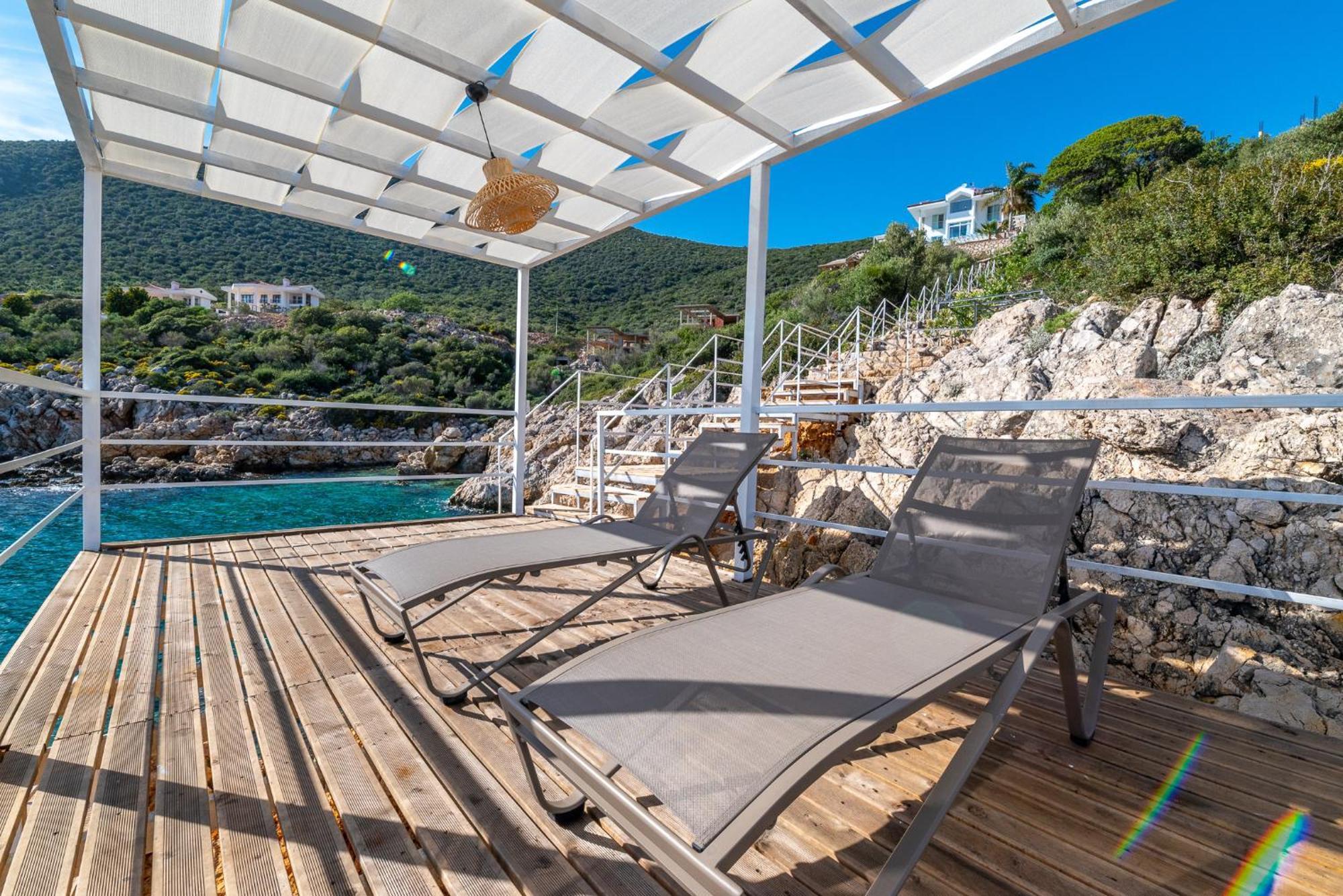 Beachfront White Villa With Private Swimming Pool Kalkan Exteriér fotografie